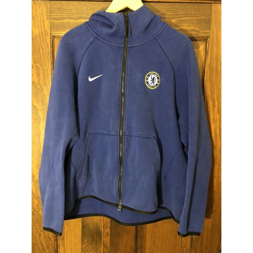 Nike Chelsea FC Tech Fleece Full Zip Hoodie Blue
